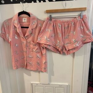 CHELSEA PEERS | PINK silver ZEBRA PAJAMA SET